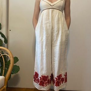 Zimmerman white jumpsuit with red flowers